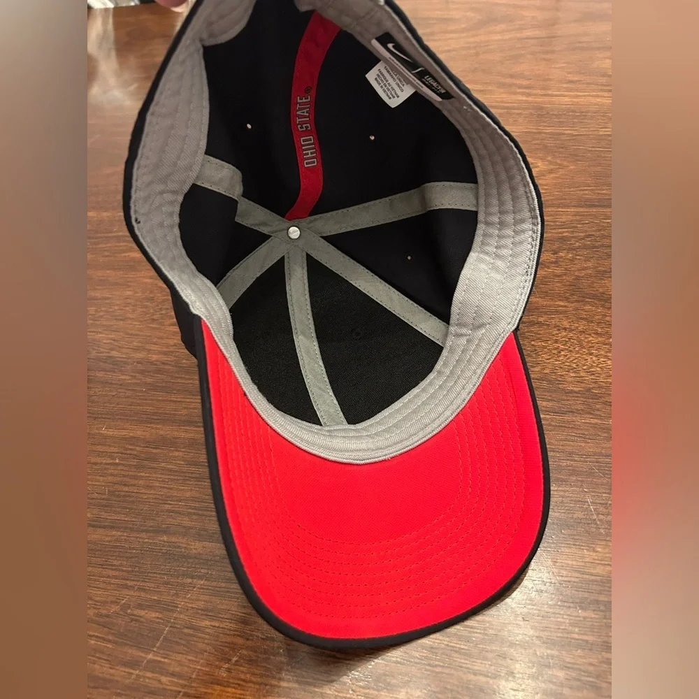 Nike Black Baseball Cap with Red Buckeyes Accent